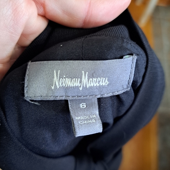 Neiman Marcus Women's Size 6 Black Sleeveless Dress Tie Neck Lined Modest Career - Picture 2 of 9